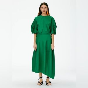 Tibi Italian Sporty Nylon Asymmetrical Balloon Skirt